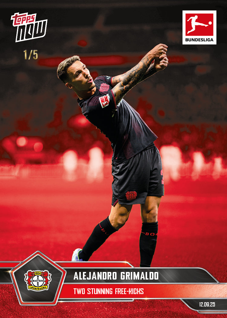 Alejandro Grimaldo - 2025-26 Bundesliga Topps NOW® - Card 17 - PR: 231