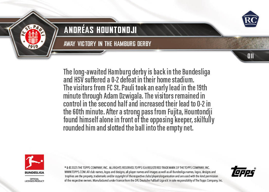 Andréas Hountondji - 2025-26 Bundesliga Topps NOW® - Card 11 - PR: 367