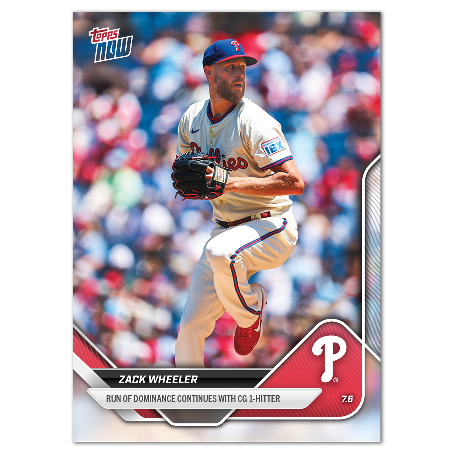 Zack Wheeler - 2025 MLB Topps NOW® - Card 392  - PR: 1157