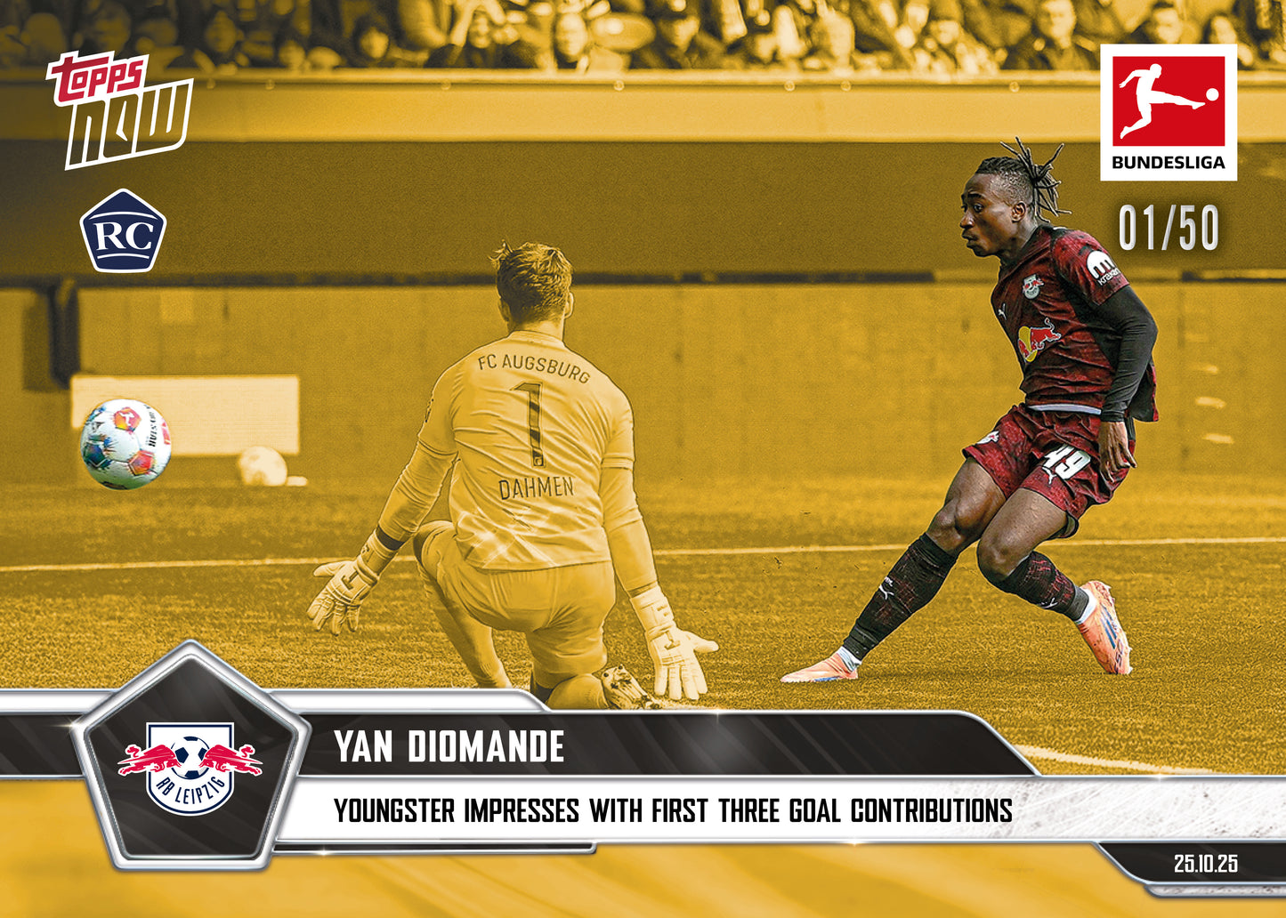 Yan Diomande - 2025-26 Bundesliga Topps NOW® - Card 49 - PR: 783