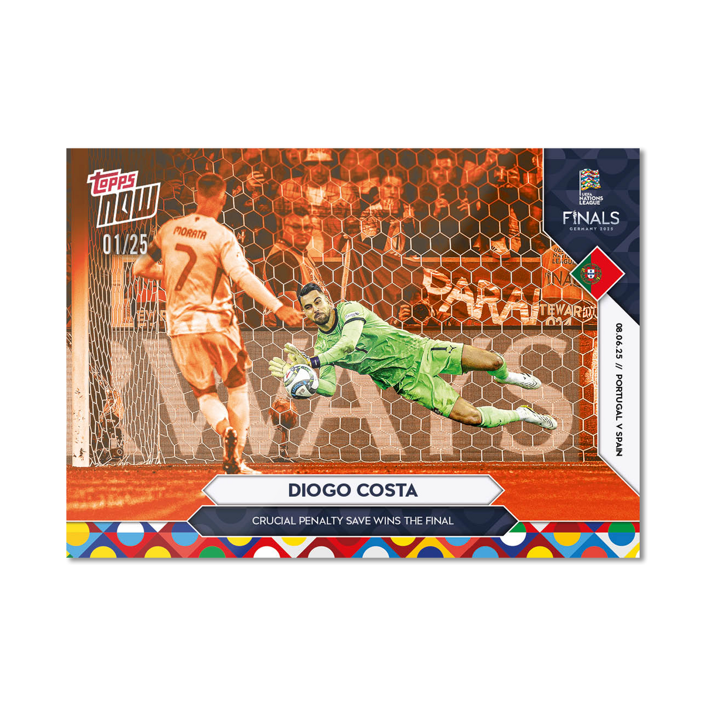Diogo Costa - 2025 UEFA Nations League Topps NOW® - Card 5 - PR: 356