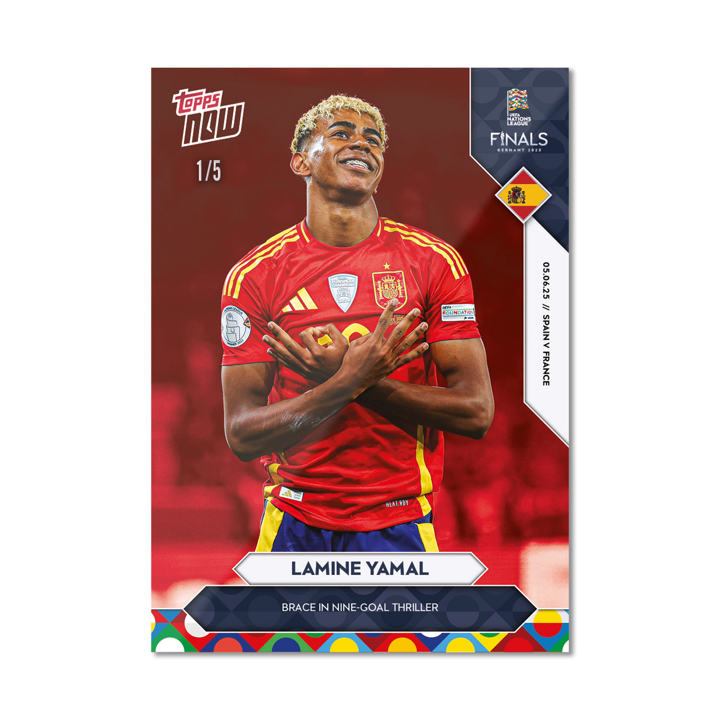 Lamine Yamal - 2025 UEFA Nations League Topps NOW® - Card 2 - PR: 6451