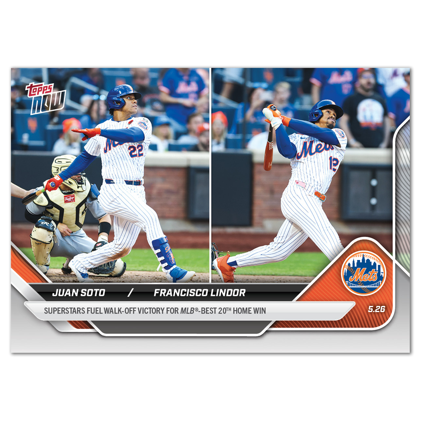 Juan Soto/Francisco Lindor - 2025 MLB Topps NOW® - Card 220 - PR: 2801