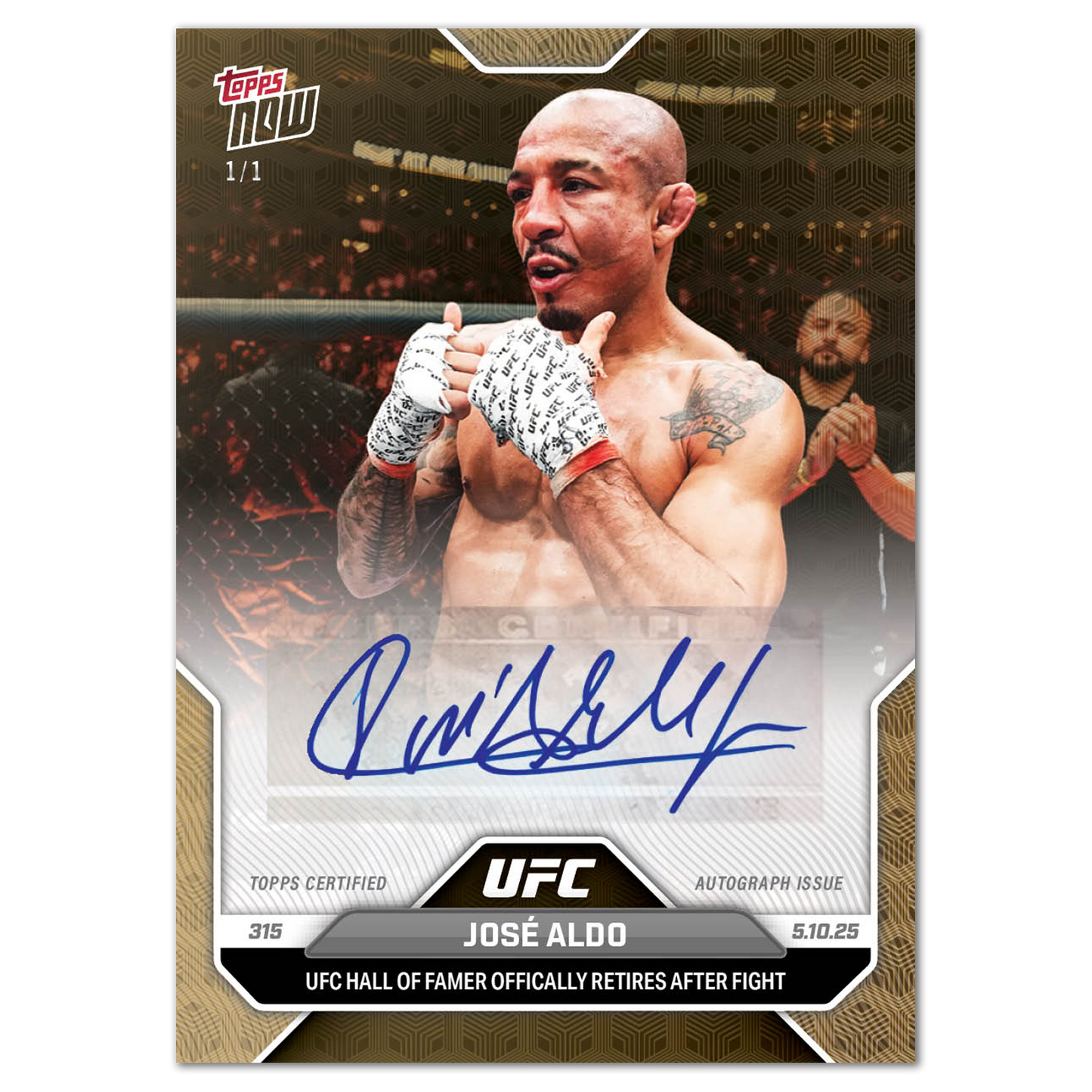 José Aldo - 2025 UFC Topps NOW® - Card 15 - LOOK FOR AUTOS - PR: 602