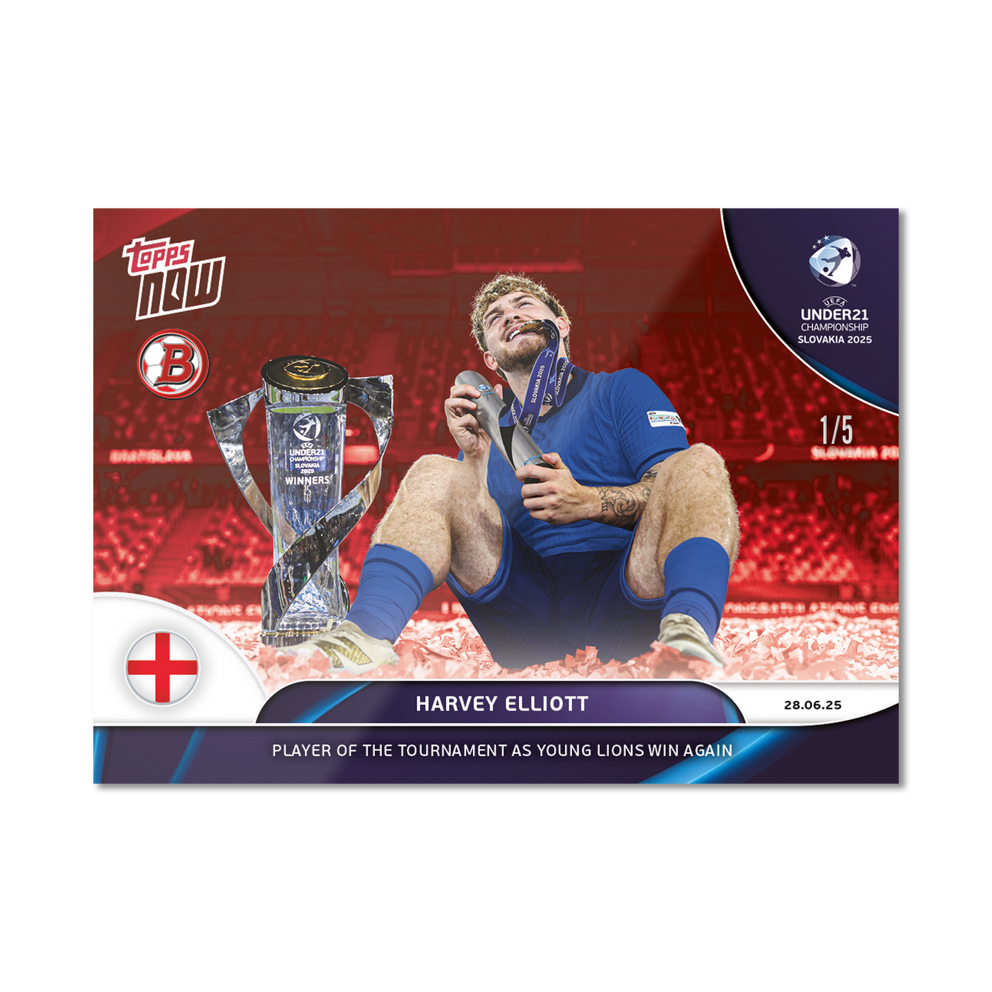 Harvey Elliott - 2025 UEFA Euro U-21 Topps NOW® - Card 12  - PR: 433