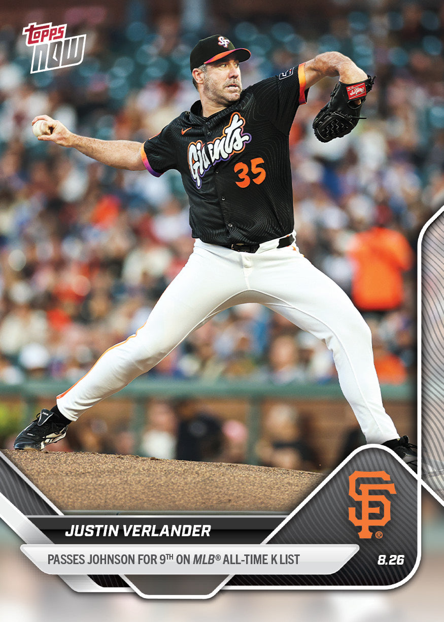 Justin Verlander - 2025 MLB Topps NOW® - Card 614 - PR: 637