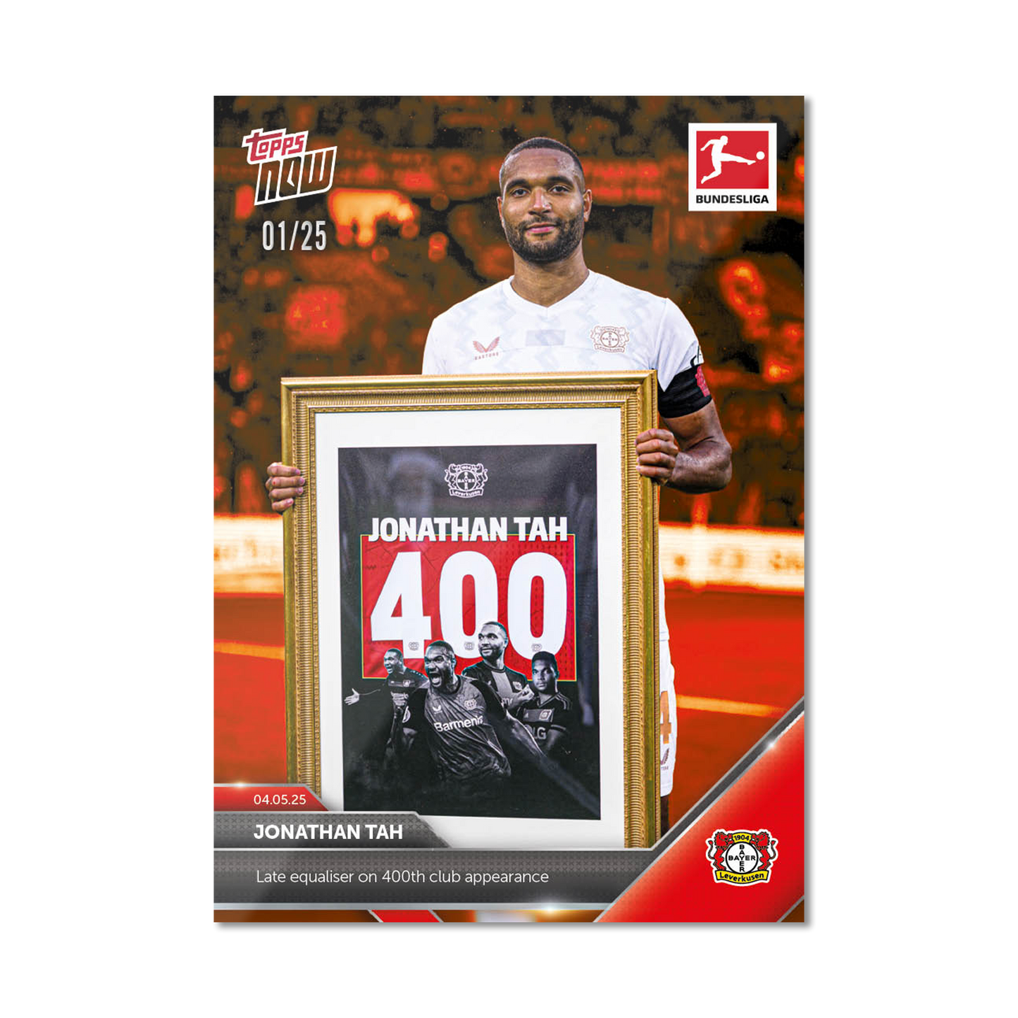 Jonathan Tah - 2024-25 Bundesliga Topps NOW® - Card 182 - PR: 51