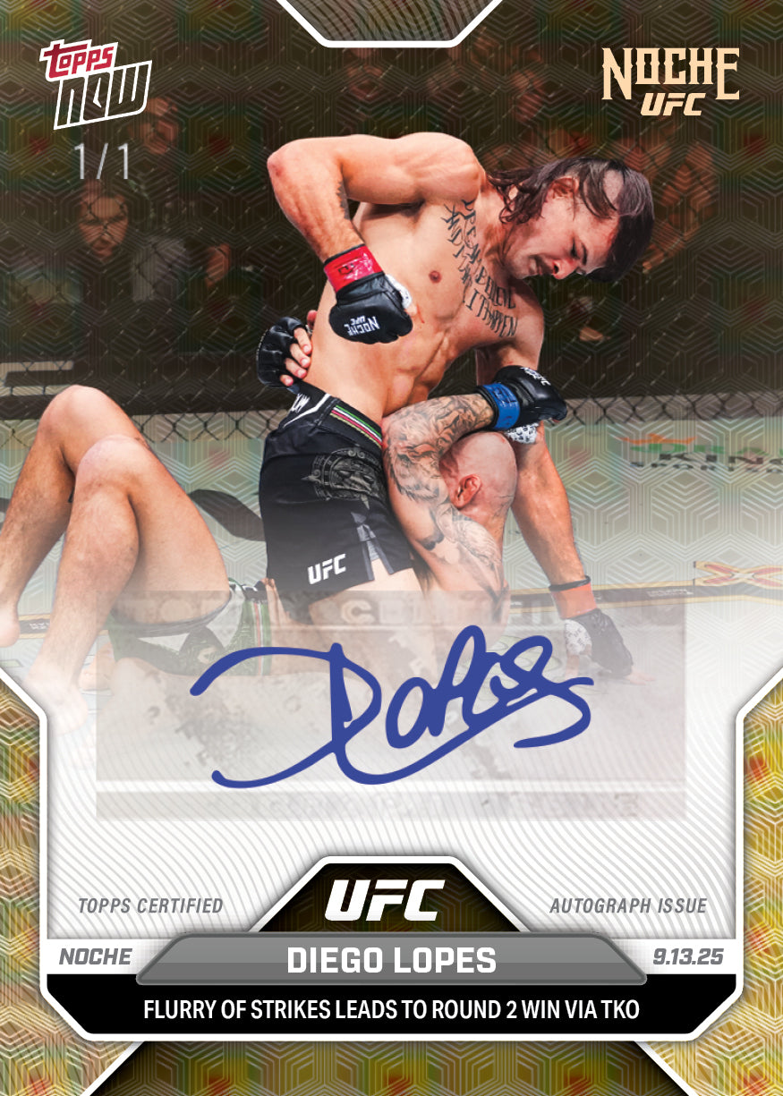 Diego Lopes - 2025 UFC Topps NOW® - Card 29 - LOOK FOR AUTOS - PR: 3146
