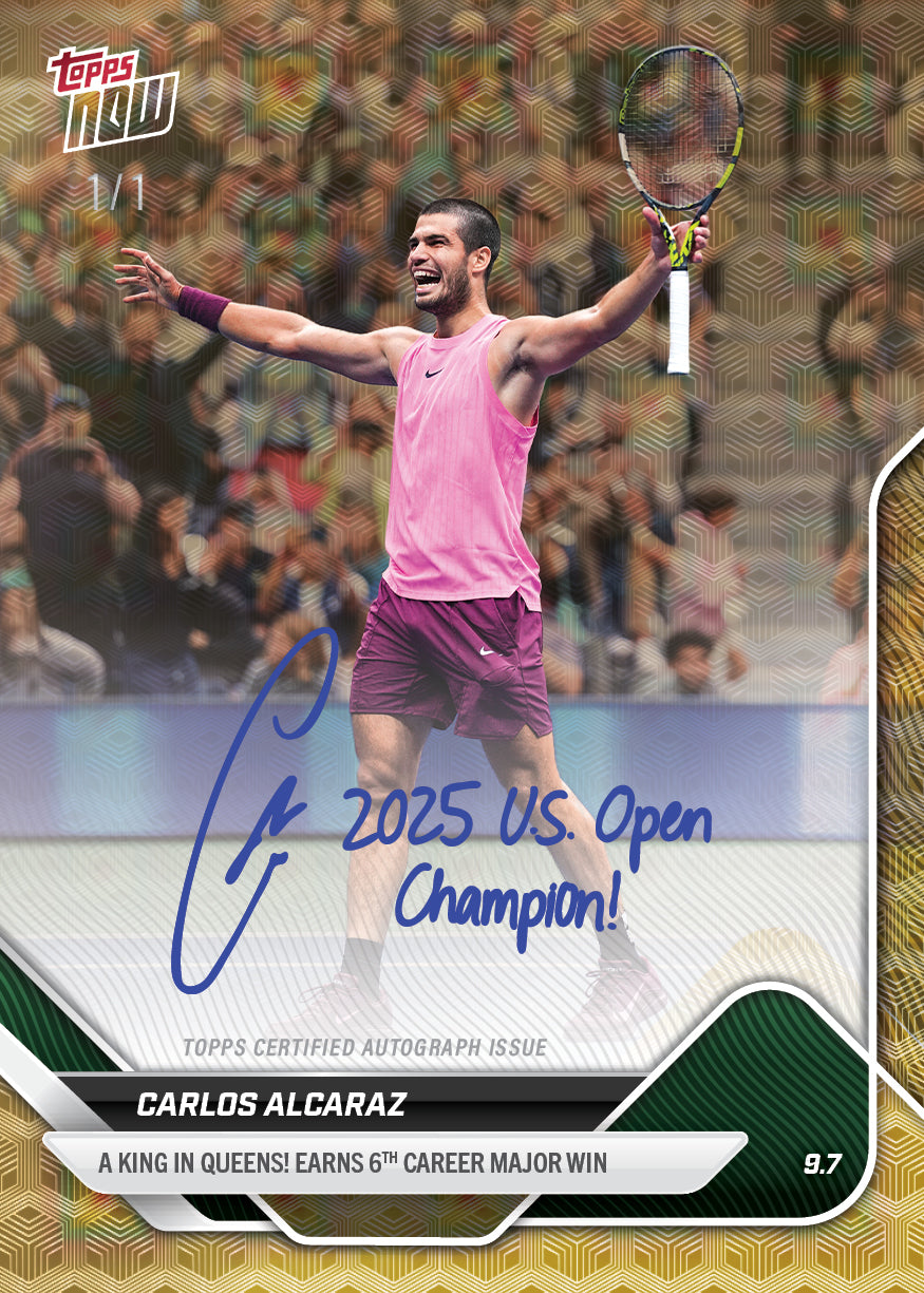 Carlos Alcaraz - 2025 Tennis Topps NOW® - Card TN-CA - LOOK FOR AUTOS - PR: 11826