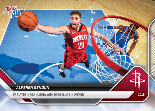 Alperen Sengun - 2025-26 NBA Topps NOW® - Card 4 - PR: 1135
