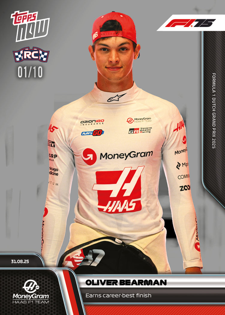 Oliver Bearman - 2025 Formula 1® Topps NOW® - Card 59 - PR: 2017