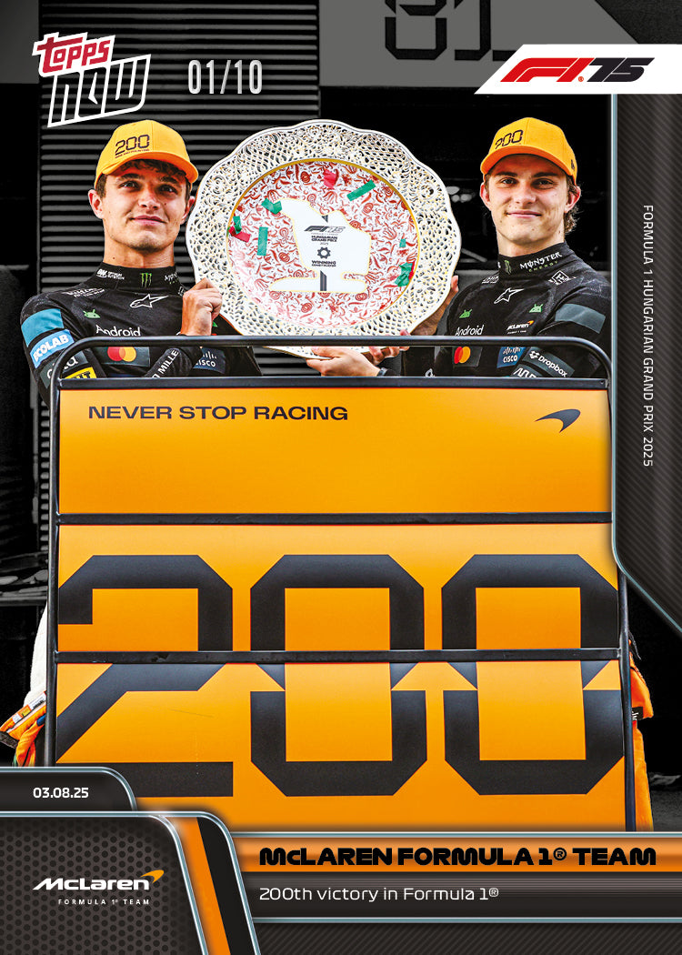 McLaren Formula 1® Team - 2025 Formula 1® Topps NOW® - Card 54 - PR: 3428
