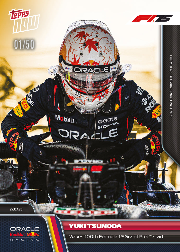 Yuki Tsunoda - 2025 Formula 1® Topps NOW® - Card 53 - PR: 1312