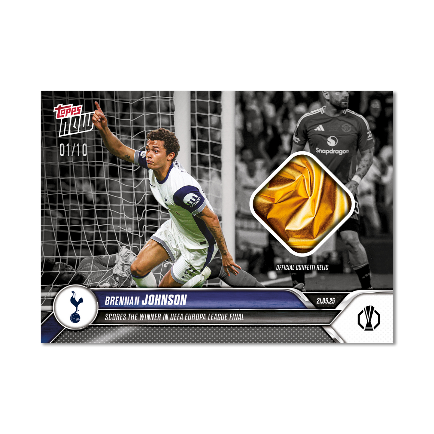 Brennan Johnson - 2024-25 UEL Topps NOW® Card 36 - LOOK FOR RELIC AND AUTO-RELIC - PR: 1925