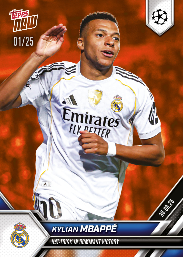 Kylian Mbappé - 2025-26 UCL Topps NOW® - Card 24 - PR: 1143