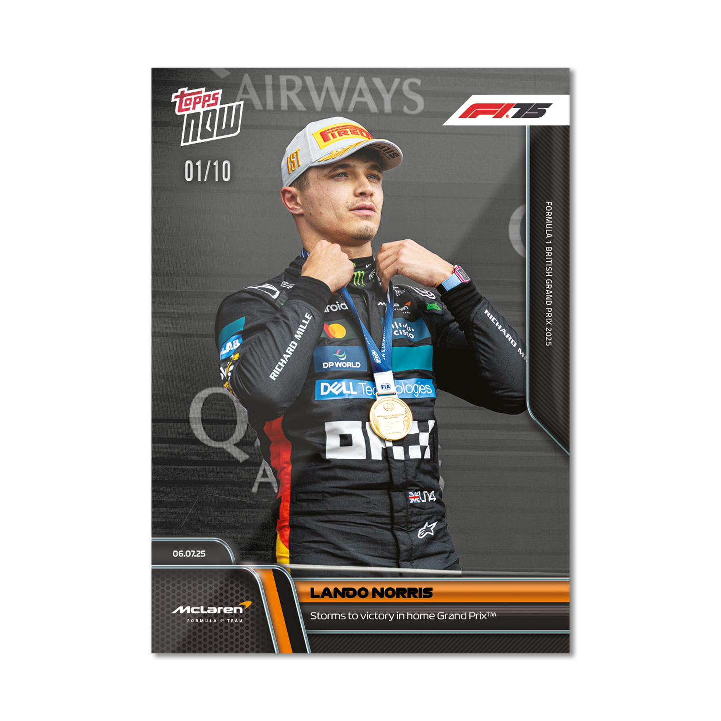 Lando Norris - 2025 Formula 1® Topps NOW® - Card 50 - PR: 4282