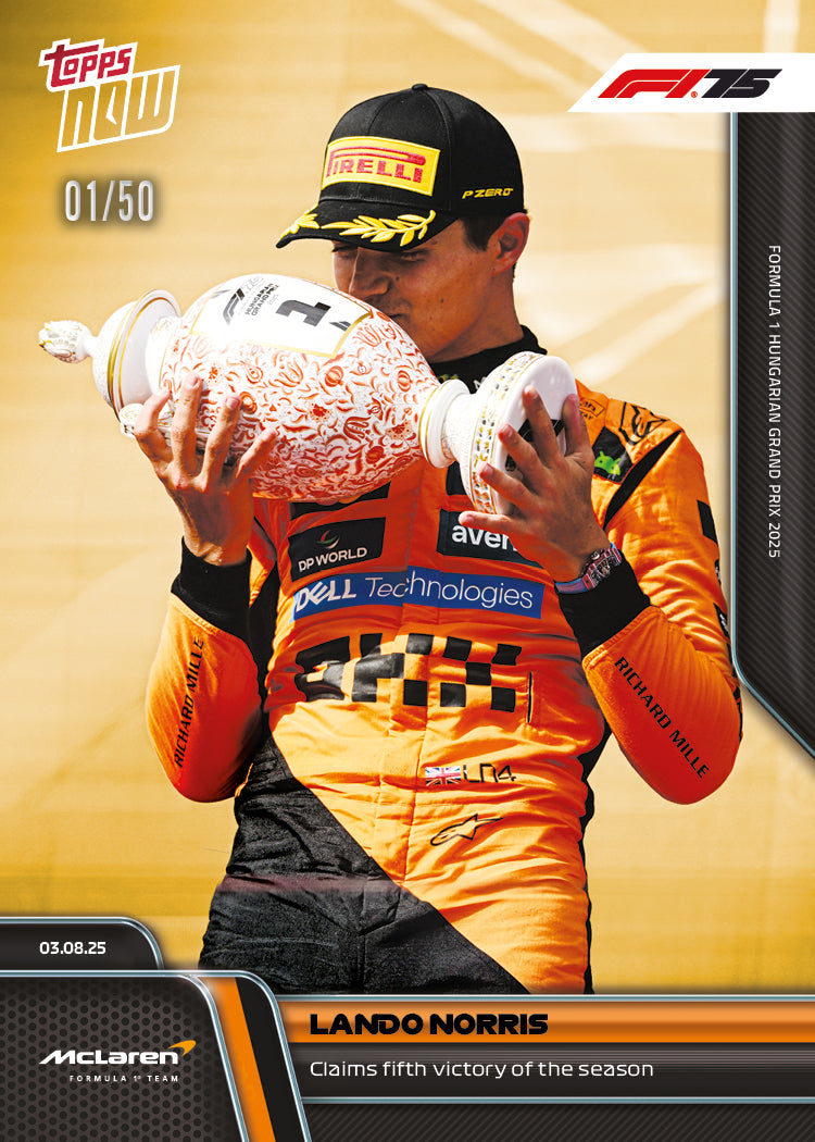 Lando Norris - 2025 Formula 1® Topps NOW® - Card 55 - PR: 2493