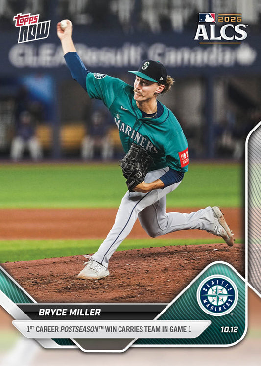 Bryce Miller - 2025 MLB Topps NOW® - Card 862 - PR: 1067