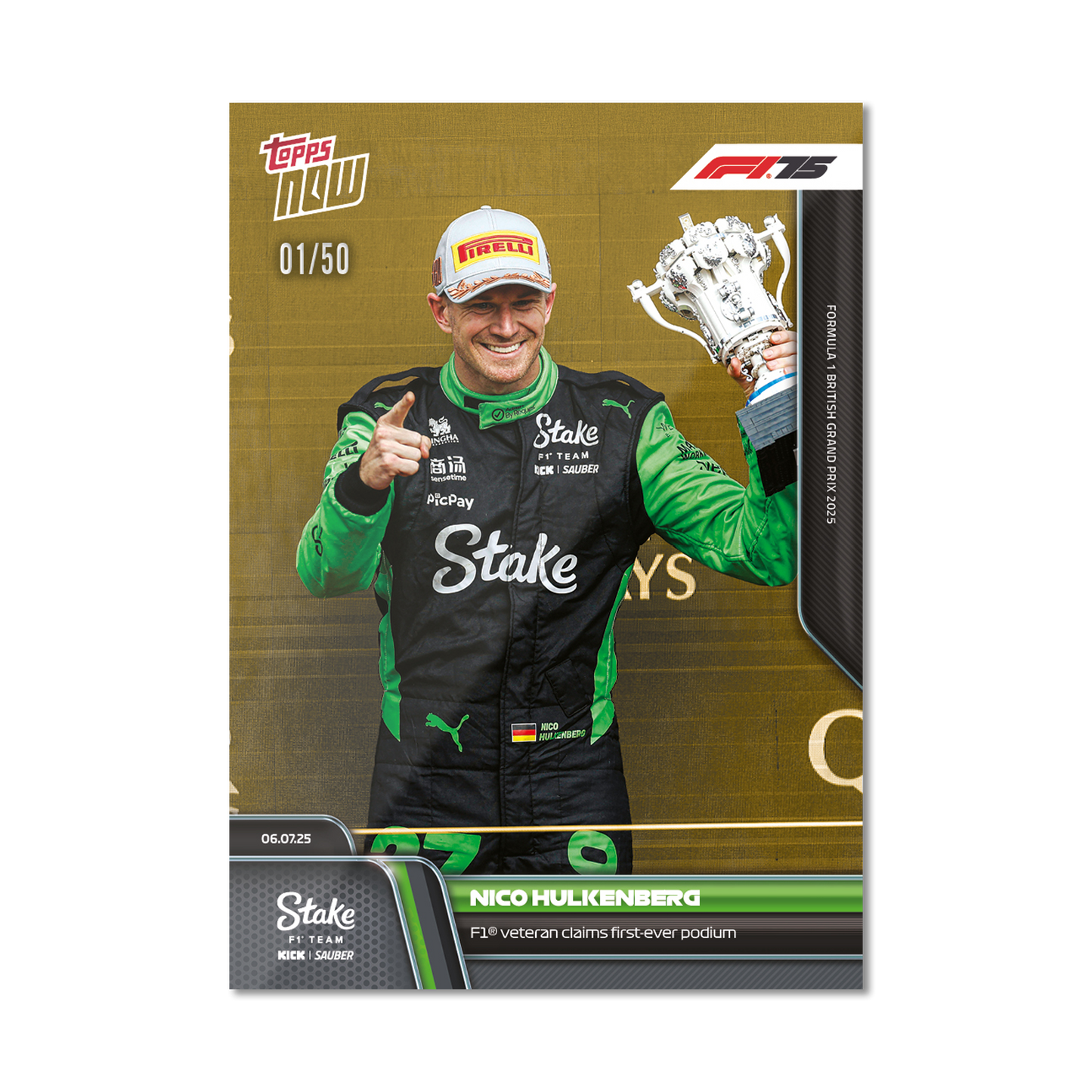 Nico Hulkenberg - 2025 Formula 1® Topps NOW® - Card 51 - PR: 4055