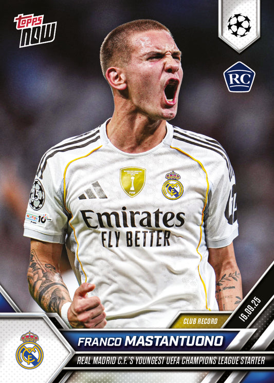 Franco Mastantuono - 2025-26 UCL Topps NOW® Card 7 - PR: 4205