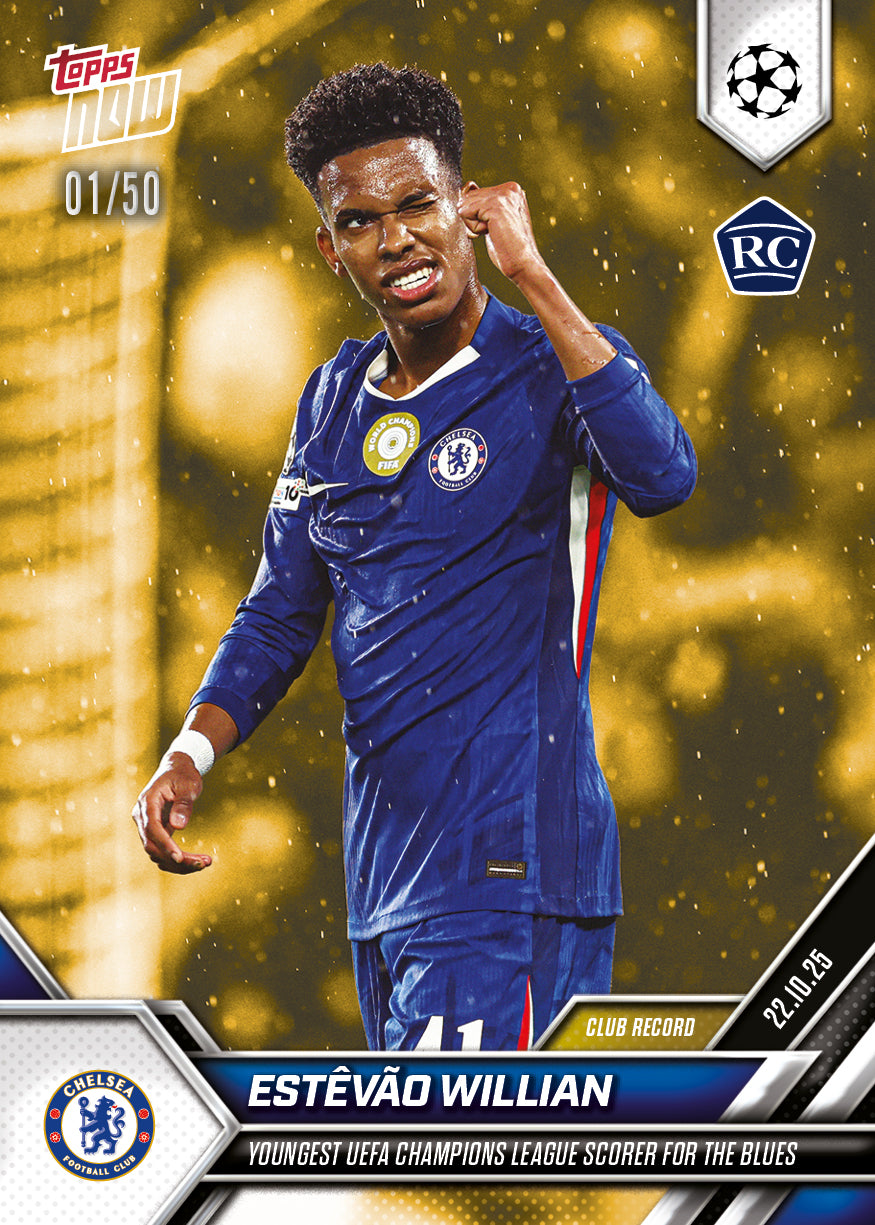 Estêvão Willian - 2025-26 UCL Topps NOW® - Card 39 - PR: 3182