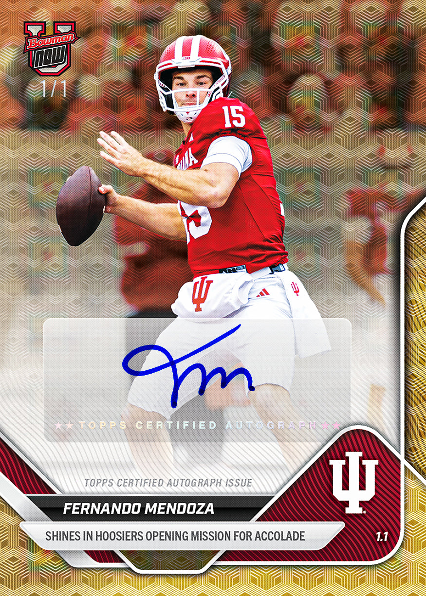 Fernando Mendoza - 2025-26 Bowman U NOW® Football - Card 64 - PR: 5619