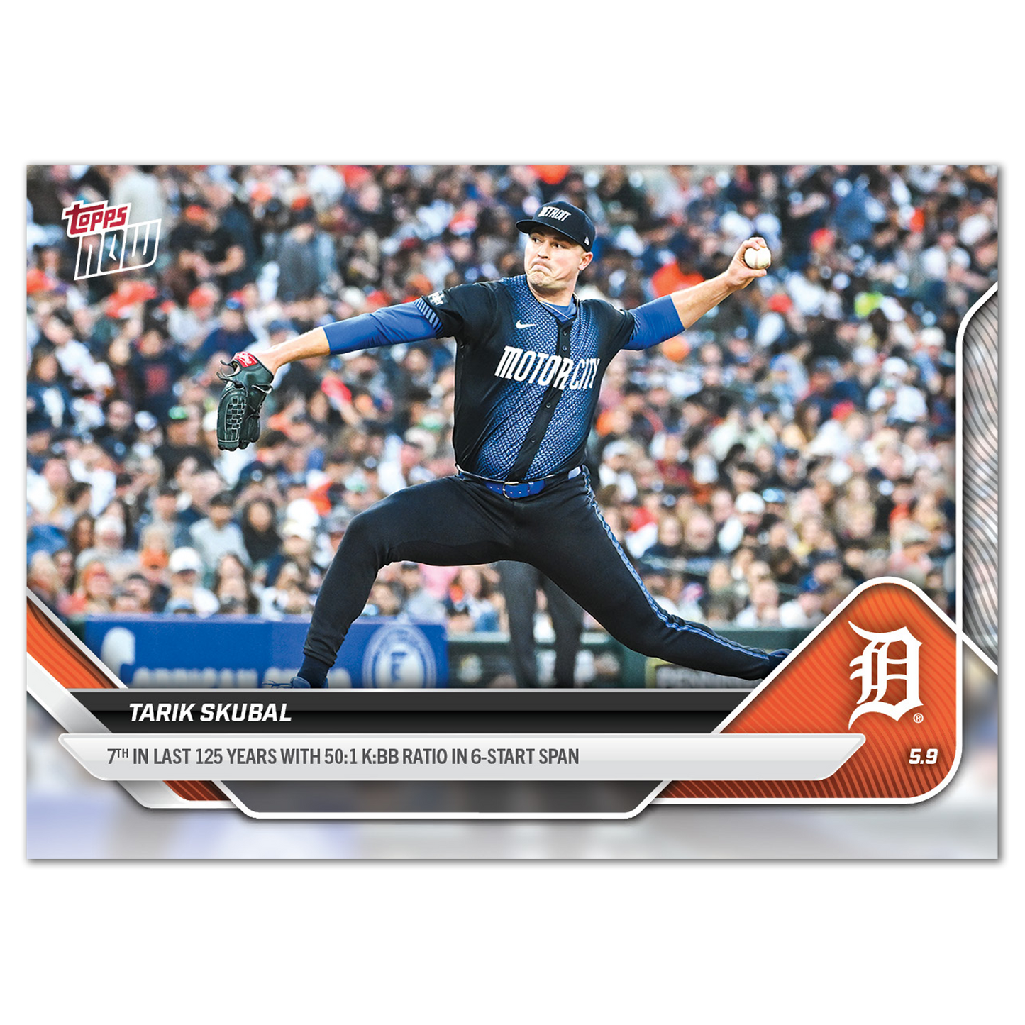 Tarik Skubal - 2025 MLB Topps NOW® - Card 158 - PR: 1095
