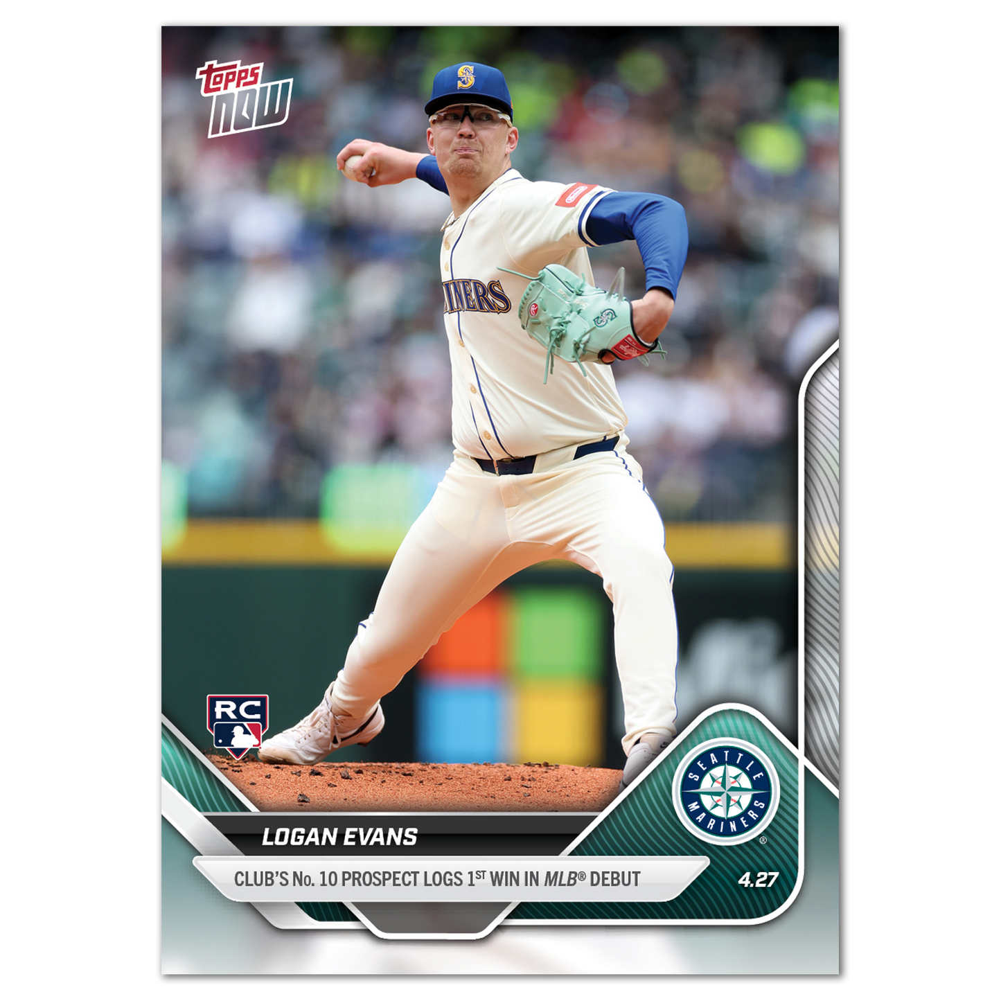 Logan Evans - 2025 MLB Topps NOW® - Card 115 - PR: 726