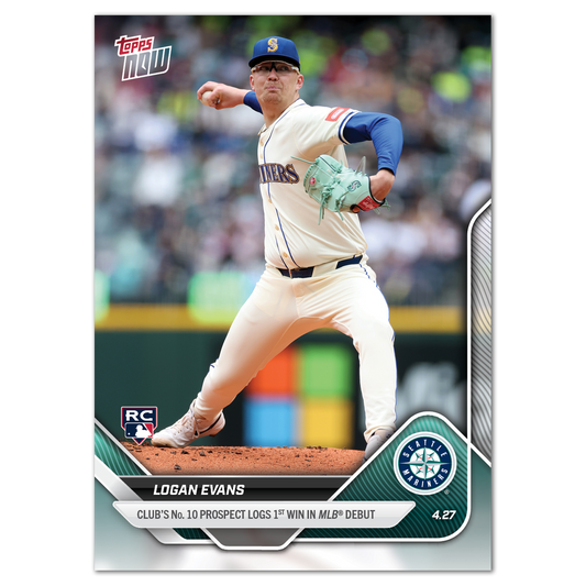 Logan Evans - 2025 MLB Topps NOW® - Card 115 - PR: 726