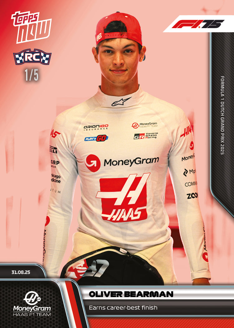Oliver Bearman - 2025 Formula 1® Topps NOW® - Card 59 - PR: 2017