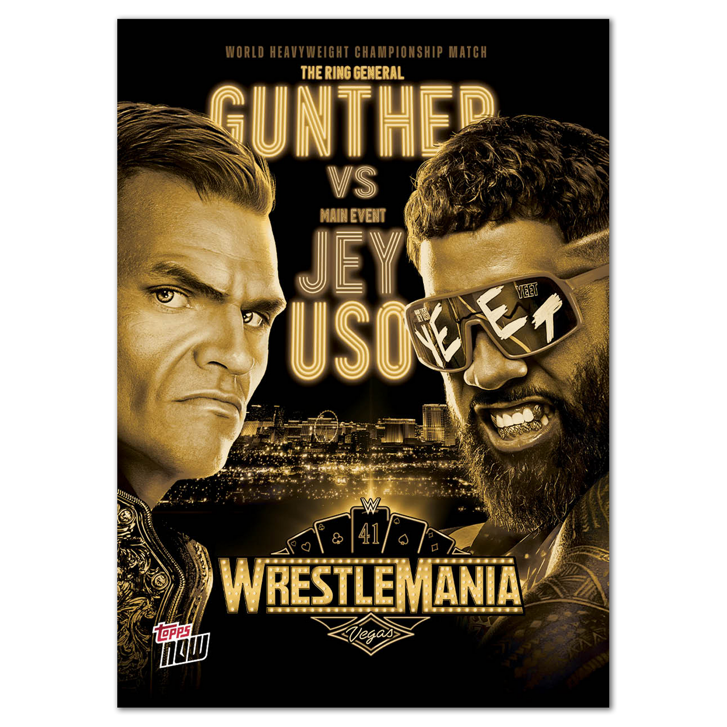 Gunther/Jey Uso - 2025 WWE Topps NOW® - Card WM4 - PR: 2151