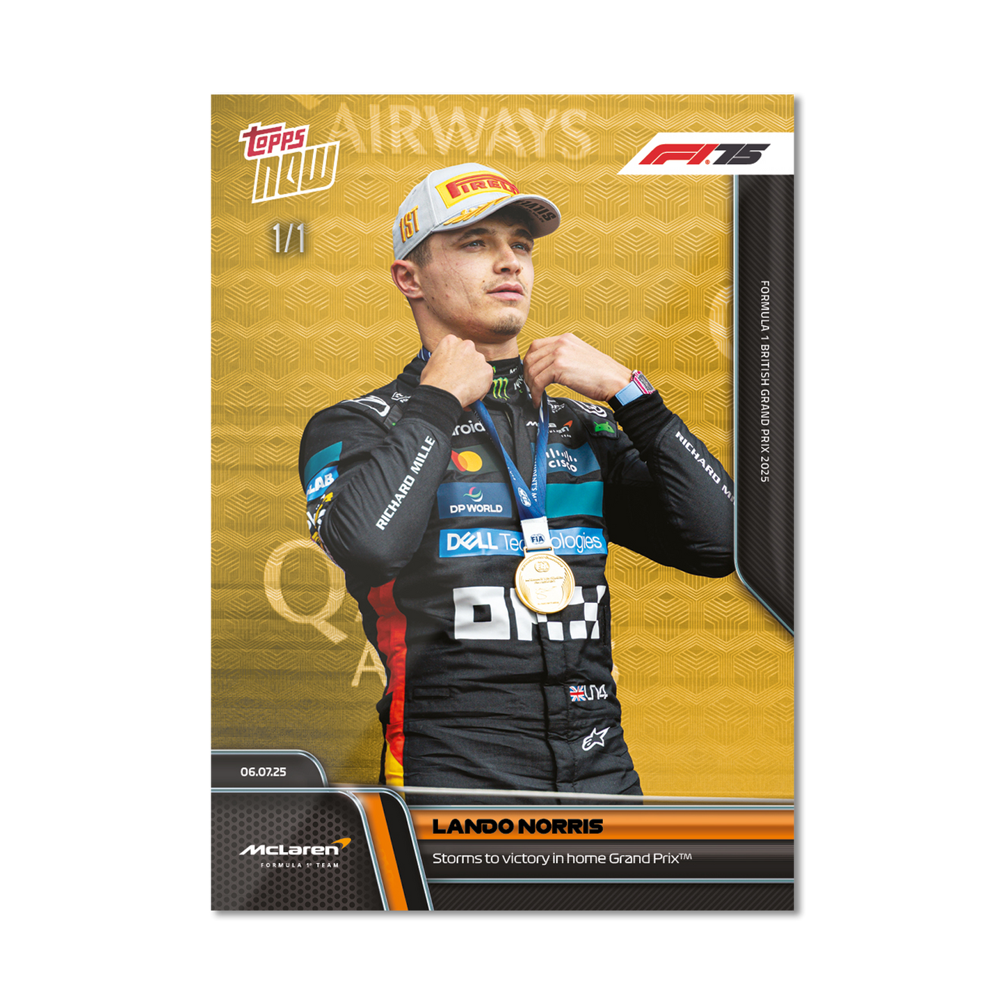 Lando Norris - 2025 Formula 1® Topps NOW® - Card 50 - PR: 4282