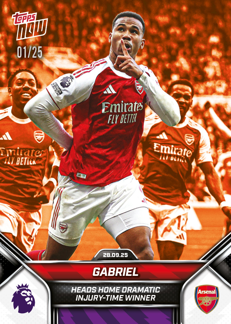 Gabriel - 2025-26 Premier League Topps NOW® - Card 28 - PR: 629