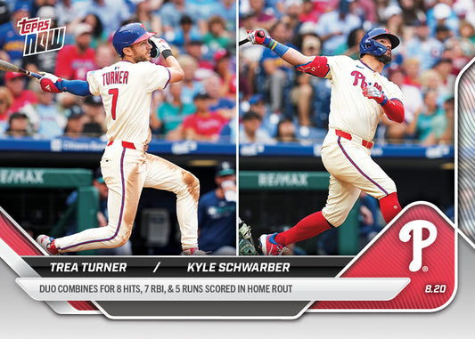 Trea Turner / Kyle Schwarber - 2025 MLB Topps NOW® - Card 584 - PR: 1033