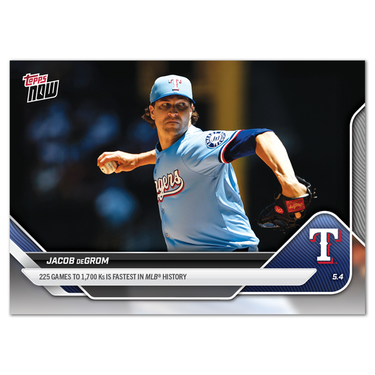 Jacob deGrom - 2025 MLB Topps NOW® - Card 141 - PR: 508