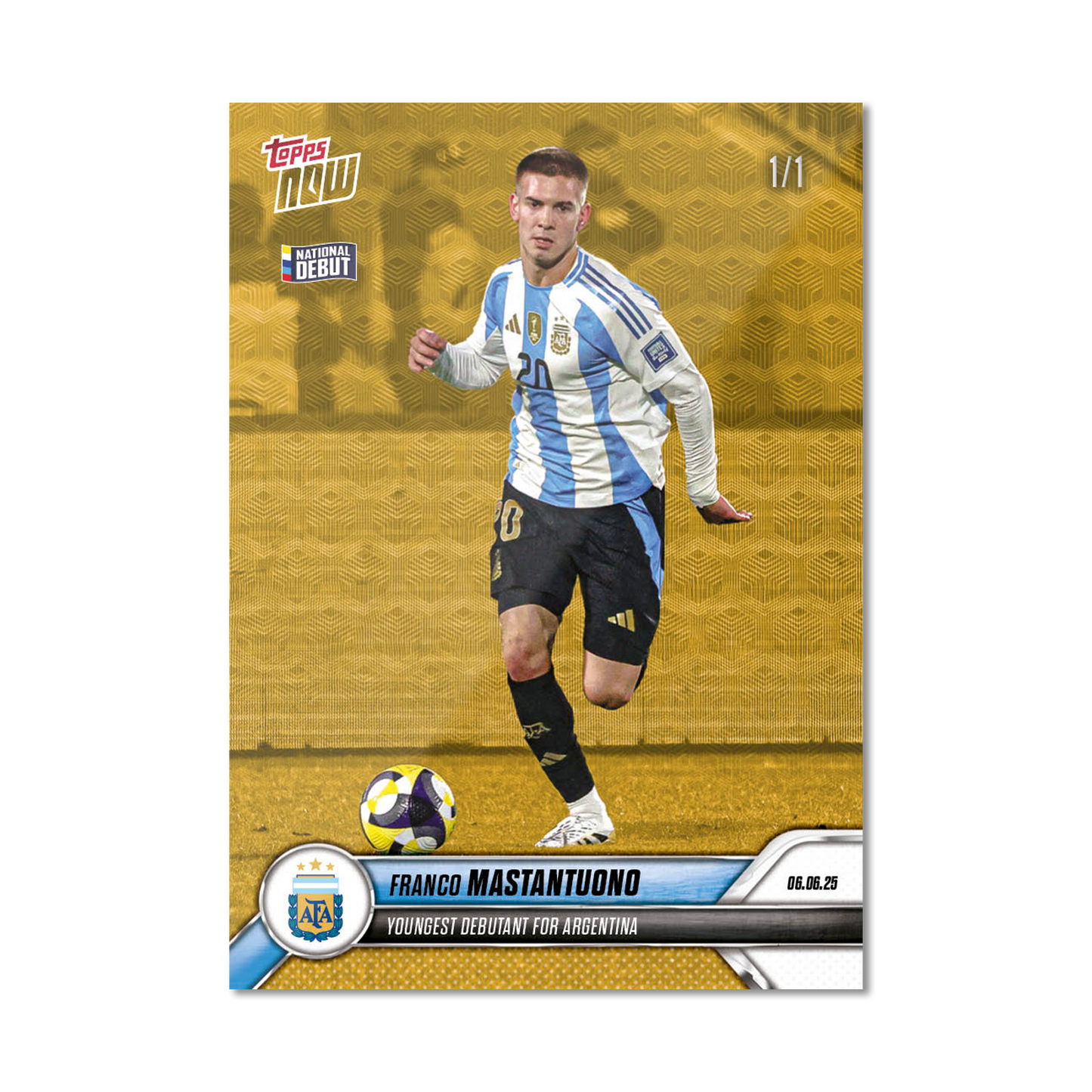 Franco Mastantuono - 2024-25 Argentina Topps NOW® - Card 1 - PR: 7463
