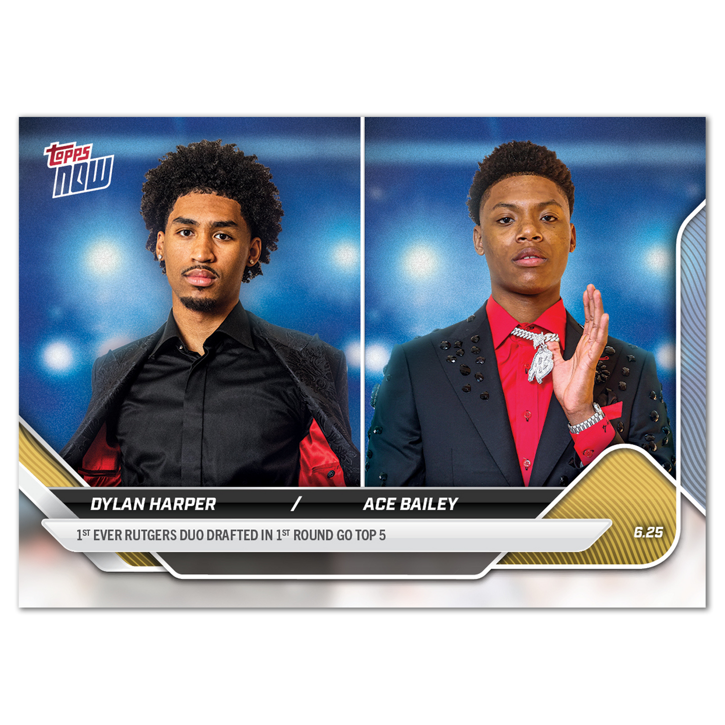 Dylan Harper / Ace Bailey - 2025 Topps NOW® Basketball - Card DHAB - LOOK FOR DUAL AUTO - PR: 2893