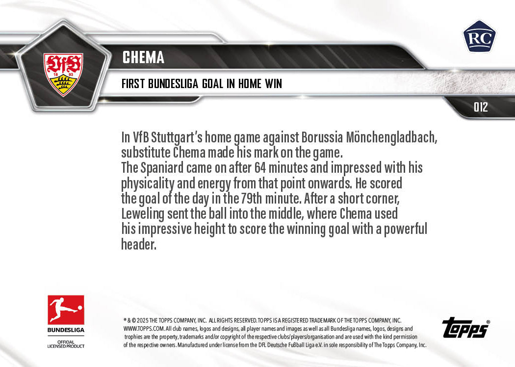 Chema Andrés - 2025-26 Bundesliga Topps NOW® - Card 12 - PR: 535