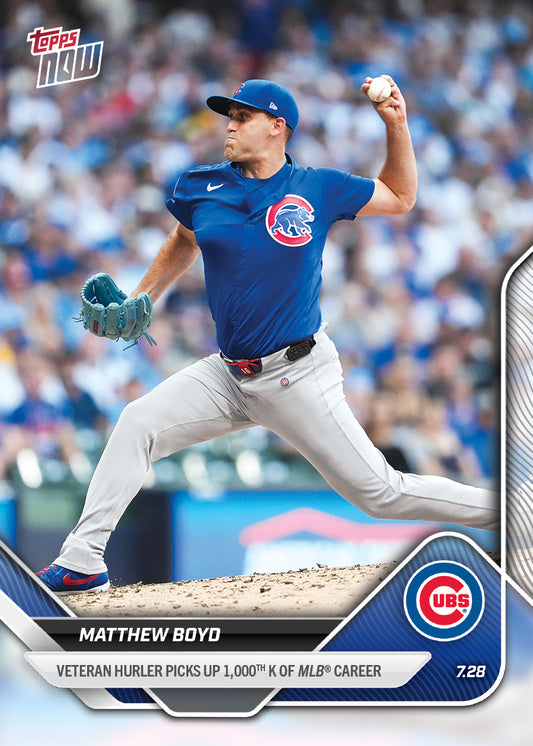 Matthew Boyd - 2025 MLB Topps NOW® - Card 482 - PR: 487