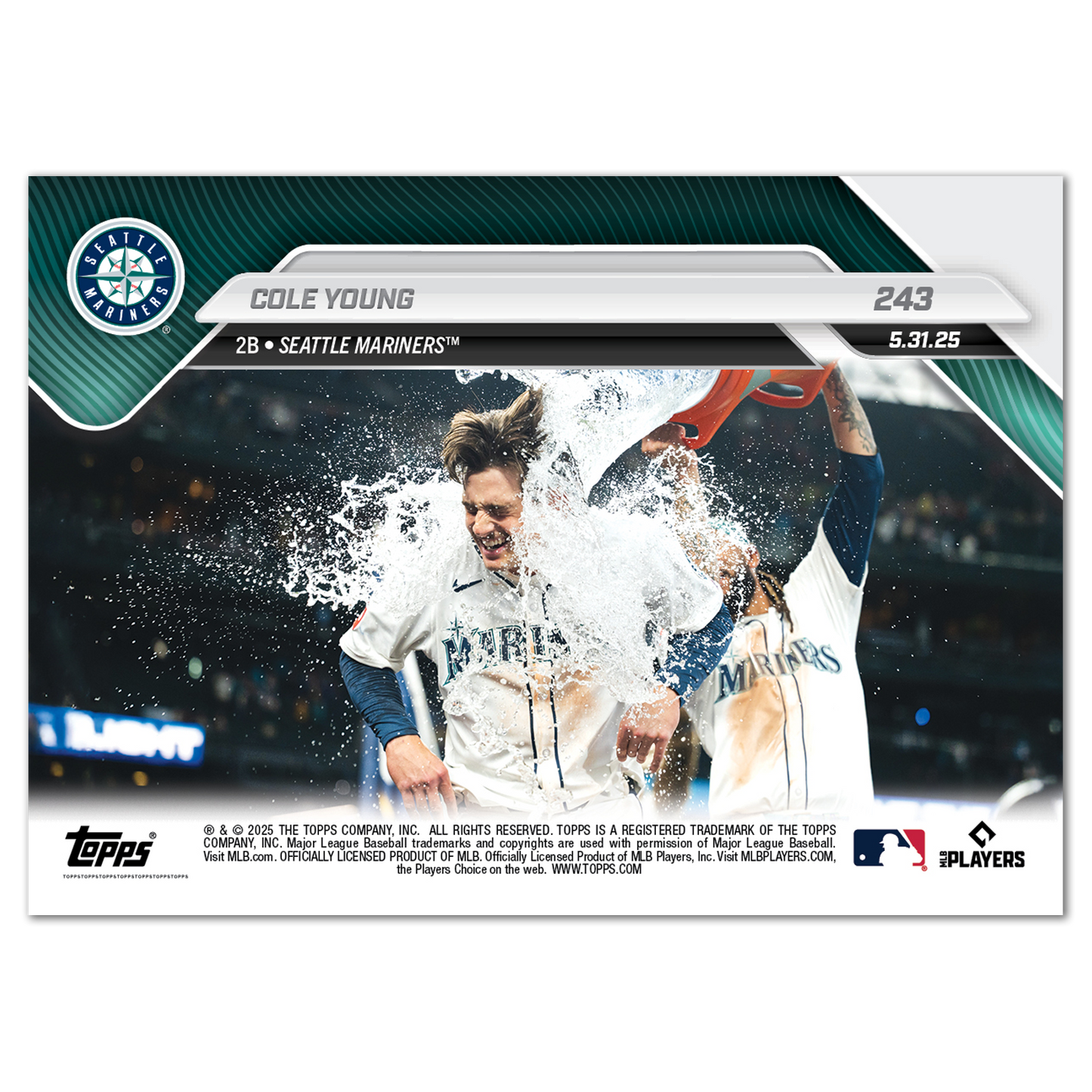 Cole Young - 2025 MLB Topps NOW® - Card 243 - PR: 3543