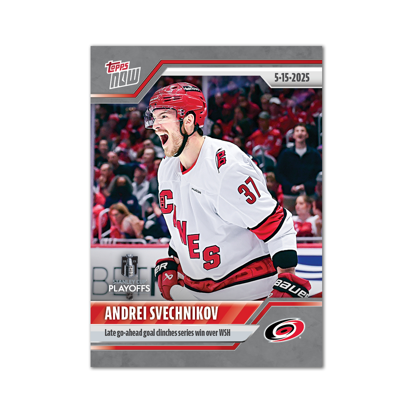 Andrei Svechnikov - 2024-25 NHL Topps NOW® - Sticker # 185 Pack - PR: 170