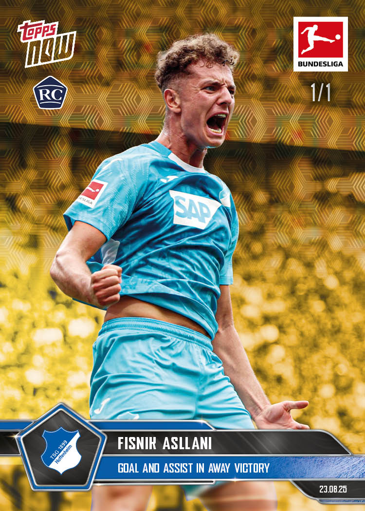 Fisnik Asllani - 2025-26 Bundesliga Topps NOW® - Card 10 - PR: 348