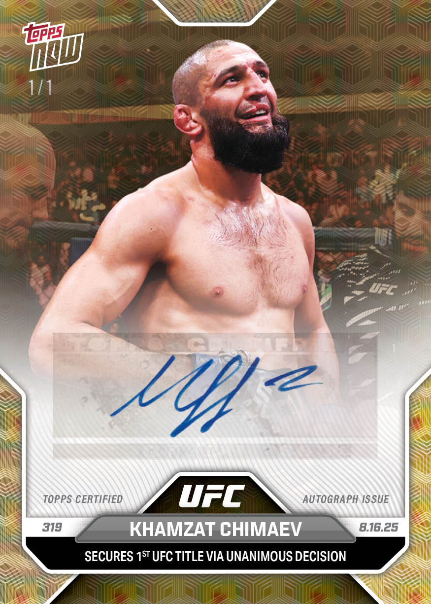 Khamzat Chimaev - 2025 UFC Topps NOW® - Card 28 - LOOK FOR AUTOS - PR: 6042