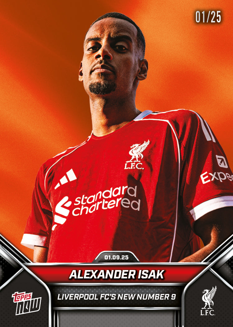 Alexander Isak - 2024-25 Liverpool Topps NOW® - Card 4 - PR: 1900