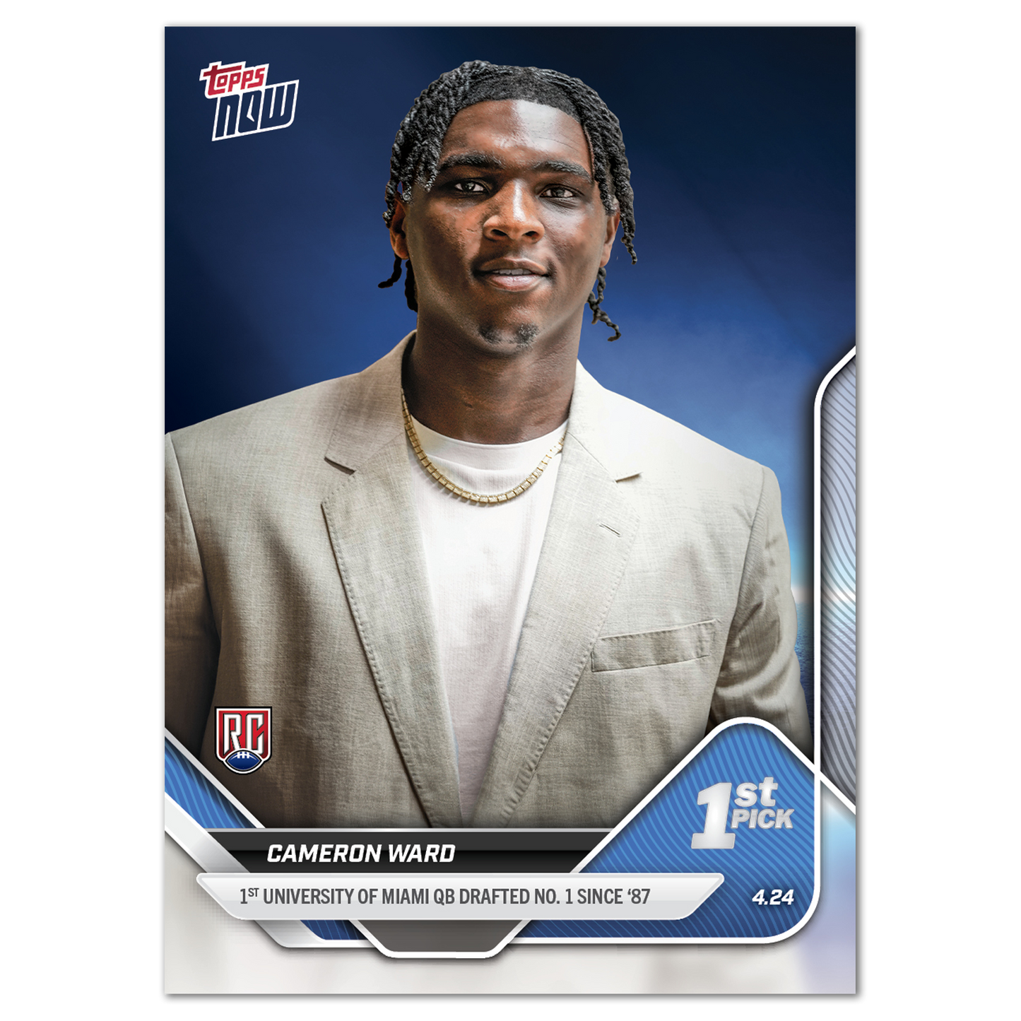 Cameron Ward - 2025 Topps NOW® Football - Card D-1 - LOOK FOR AUTOS AND TRIPLE AUTO - PR: 30,006