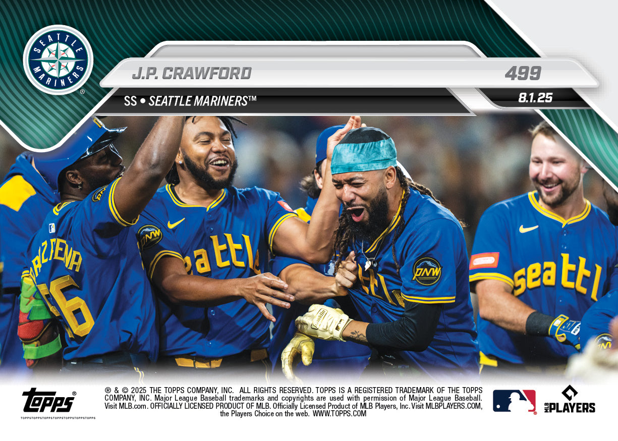 J.P. Crawford - 2025 MLB Topps NOW® - Card 499 - PR: 633