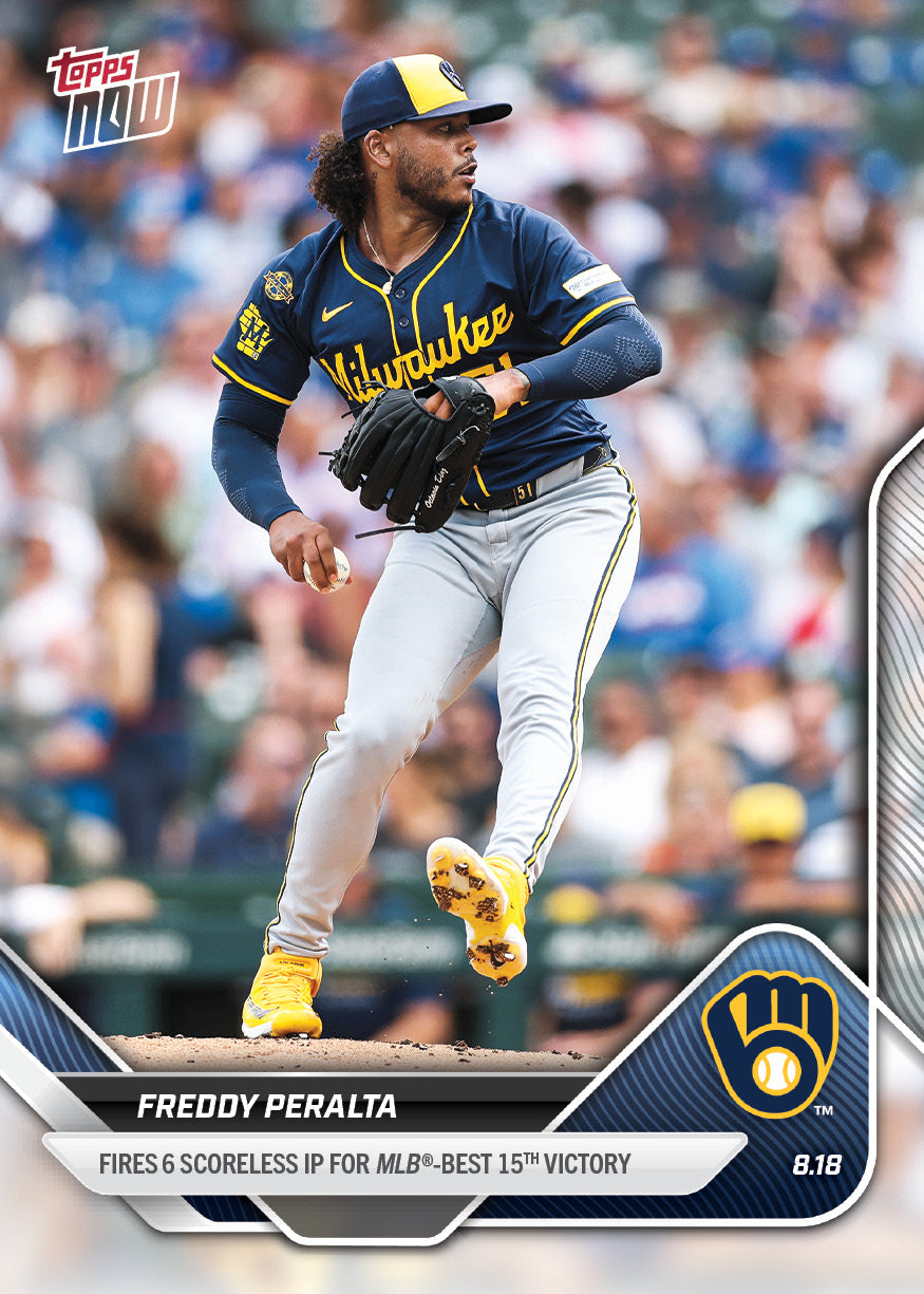 Freddy Peralta - 2025 MLB Topps NOW® - Card 573 - PR: 510