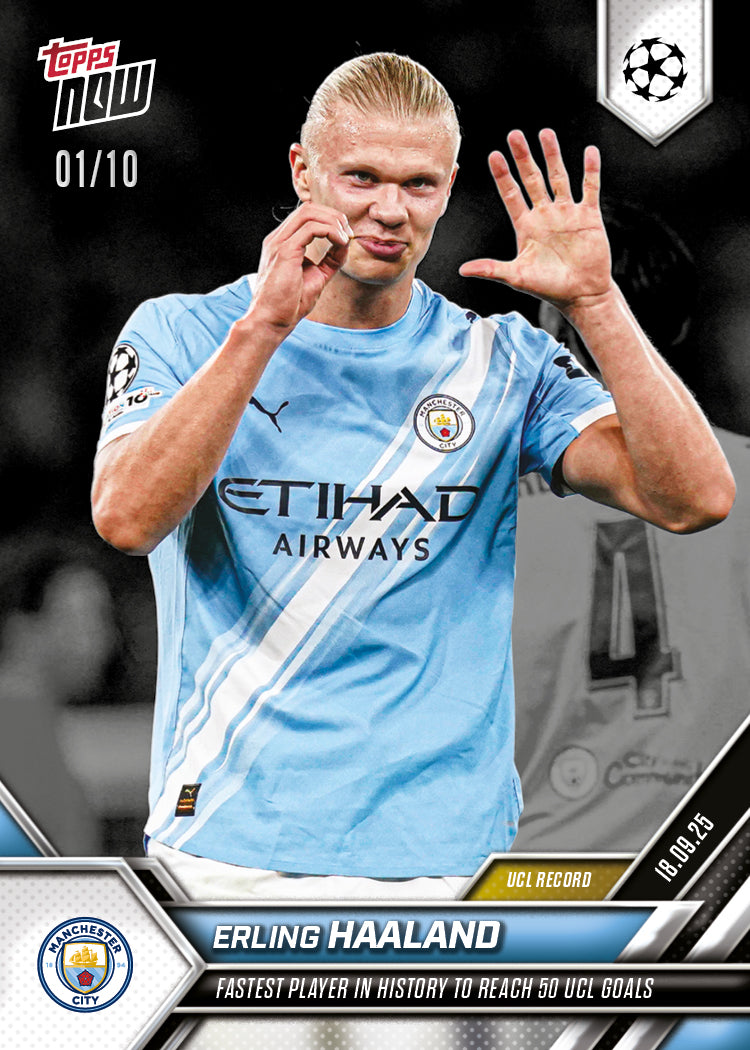 Erling Haaland - 2025-26 UCL Topps NOW® - Card 20 - LOOK FOR AUTO - PR: 2266