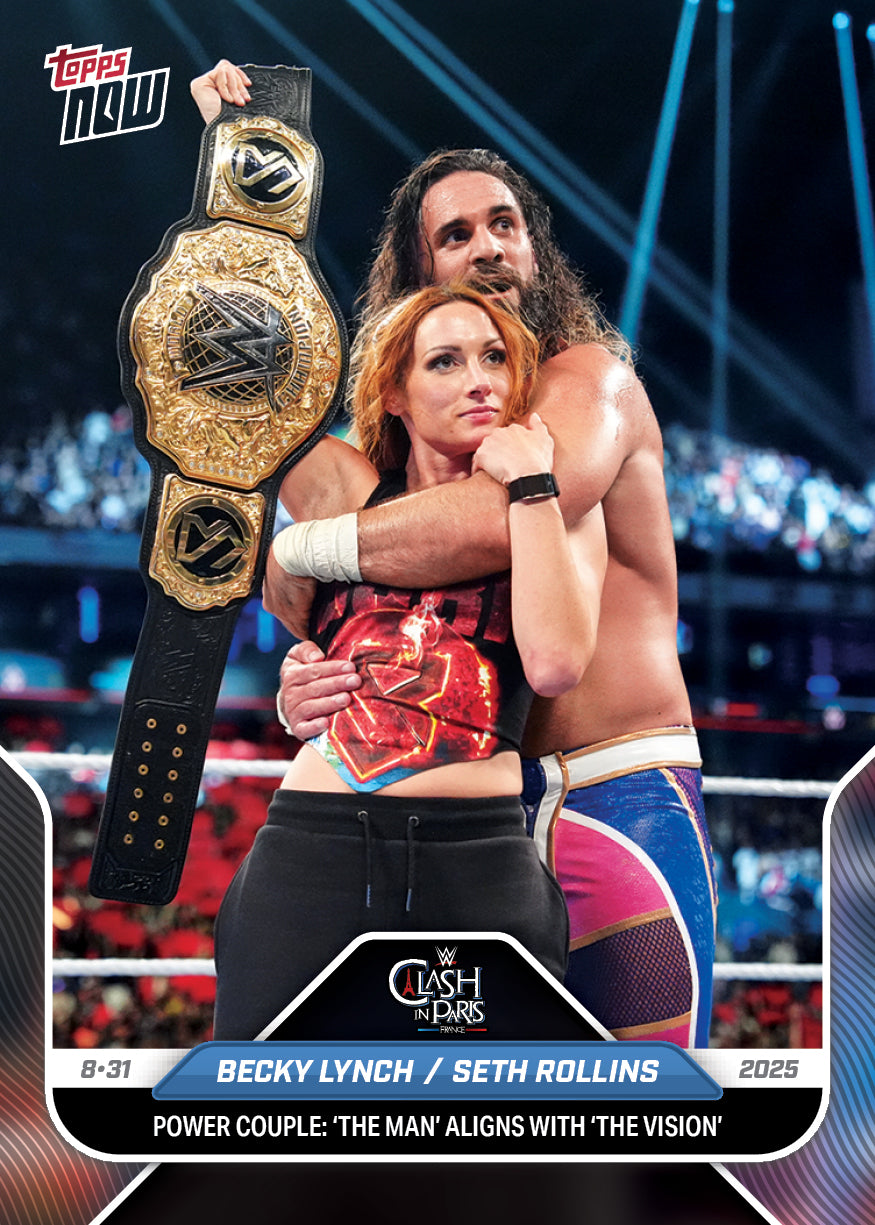 Becky Lynch/Seth Rollins - 2025 WWE Topps NOW® - Card 91 - PR: 1215
