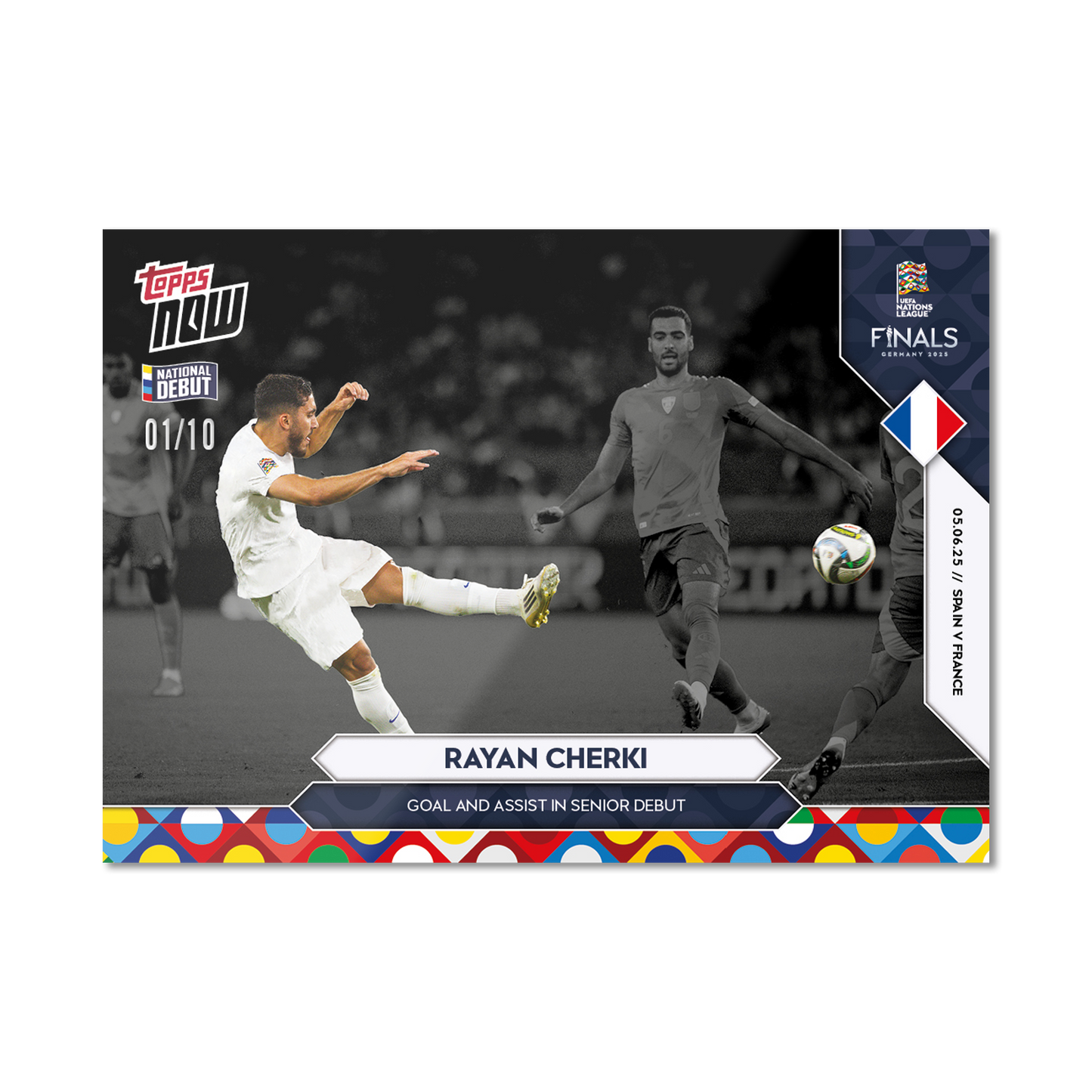 Rayan Cherki - 2025 UEFA Nations League Topps NOW® - Card 3 - PR: 324